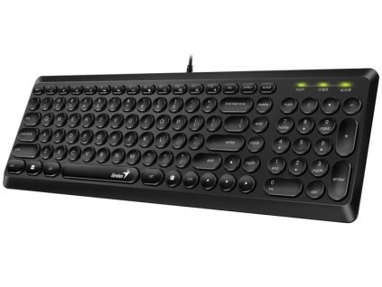 GENIUS klávesnice Slimstar Q200/ Drátová/ USB/ černá/ retro design/ CZ+SK layout 31310020403 Genius