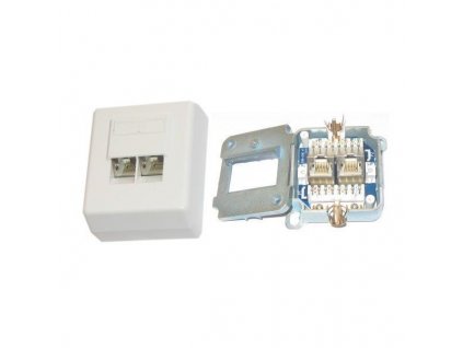 Zásuvka Profi STP 2x RJ45 Cat5E, korunka, sadrokartón PXO-22S-C5E LYNX CS