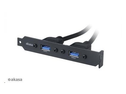 AKASA rozbočovací kábel USB 3.0. interný USB 3.0 na 2x USB 3.0 Držiak typu A na PCI, 40 cm AK-CBUB17-40BK Akasa