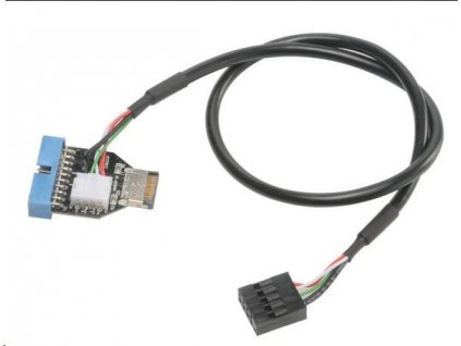 Adaptér AKASA MB interný, USB 3.1 interný konektor pre USB 3.1 19-pinový kábel Gen1, 40 cm AK-CBUB38-40BK Akasa