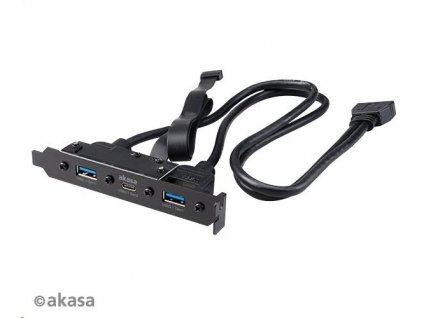 Adaptér AKASA MB interný, USB 3.1 interný kábel adaptéra Gen2 a dva porty Gen1 typu A, 50 cm AK-CBUB52-50BK Akasa