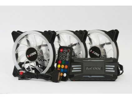 1stCOOL Fan KIT AURA EVO 2 ARGB, 3x Dual Ring ventilátor + ovládač + diaľkové ovládanie KIT-AURA-EVO-2 1stCool
