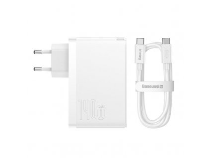 Baseus GaN5 Pro rychlonabíjecí adaptér 2x USB-C + USB-A 140W bílá CCGP100202