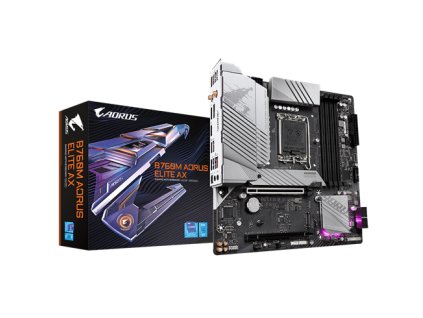 GIGABYTE MB Sc LGA1700 B760M AORUS ELITE AX, Intel B760, 4xDDR5, 1xDP, 1xHDMI, WI-FI, mATX Gigabyte