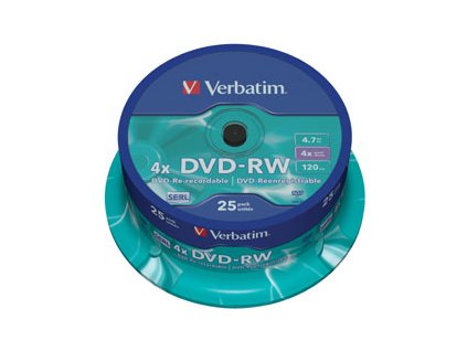 VERBATIM DVD-RW(25-pack)Spindle/4x/4.7GB 43639 Verbatim