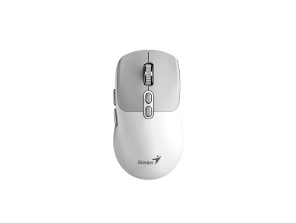 Genius NX-8080S BT Myš, bezdrátová, optická, 1600DPI, 7 tlačítek, tichá, Copilot, 2,4GHz, Bluetooth 5.3, bílo-šedá 31030042401