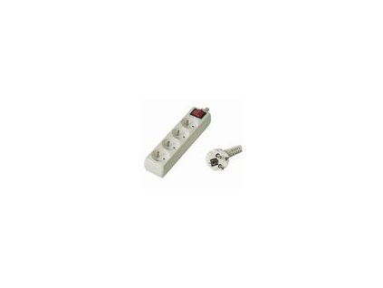 PREMIUMCORD Predlžovací kábel 230V 2m, 4 zásuvky + vypínač, biely pp4k-02 PremiumCord