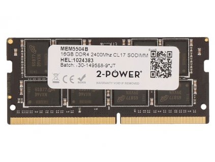 2-Power 16GB PC4-19200S 2400MHz DDR4 CL17 Non-ECC SoDIMM 2Rx8 (DOŽIVOTNÍ ZÁRUKA) MEM5504B