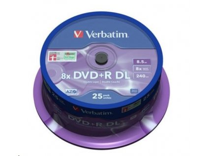 VERBATIM DVD+R(25-balenie) Dvojvrstvové/8x/8.5 GB/vreteno 43757 Verbatim