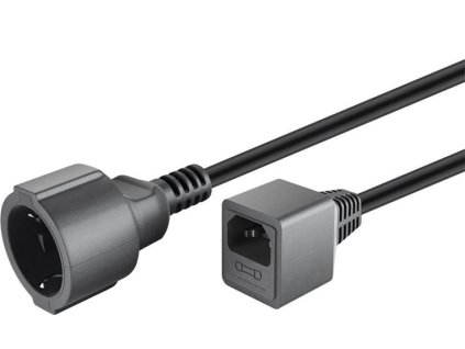 Predlžovací kábel PREMIUMCORD 230V s konektorom EURO C14 (pripojenie IEC) , 20 cm ppu1-01 PremiumCord