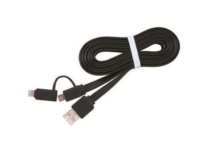 GEMBIRD USB 2.0 COMBO, MicroUSB + Lightning, 1 m, čierna CC-USB2-AMLM2-1M Gembird