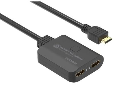 PREMIUMCORD HDMI splitter 1-2 porty kovový s napájaním, 4K, FULL HD, 3D khsplit2b PremiumCord