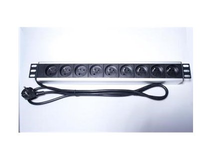 Napájací panel PremiumCord pre 19" rack 1.5U, 9x230V, 2m kábel PDU-F15G09