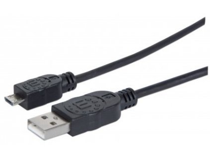 MANHATTAN Pripojovací kábel USB 2.0 A samec / Micro-B samec, 0.5 m, čierna 325677 Manhattan