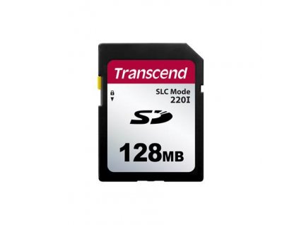 Transcend 128MB SD220I MLC průmyslová paměťová karta (SLC mode), 22MB/s R,20MB/s W, černá TS128MSDC220I