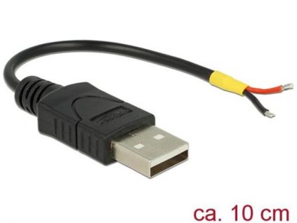 Delock Kabel USB 2.0 Typ-A samec > 2 x dráty bez konektoru 10 cm 85250 DeLock