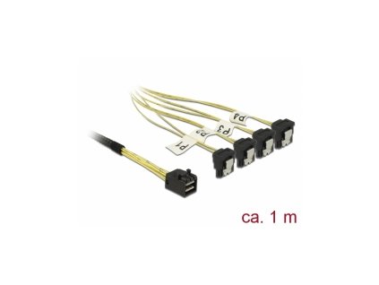 Delock Kabel Mini SAS HD SFF-8643 > 4 x SATA 7 pin samice 90° pravoúhlý 1 m 85685 DeLock