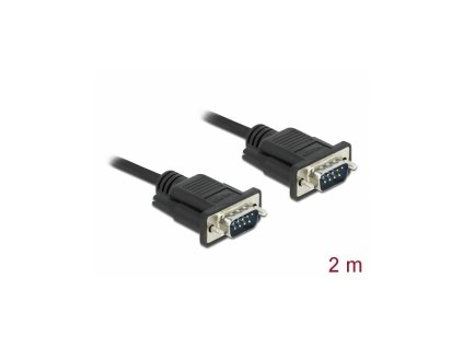 Delock Sériový kabel rozhraní RS-232 Sub-D9, ze zástrčkového na zástrčkový, délky 2 m 86574 DeLock
