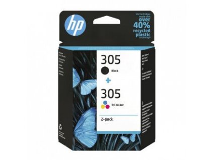 HP 305 2-Pack Tri-color/Black Original Ink Cartridge 6ZD17AE-301
