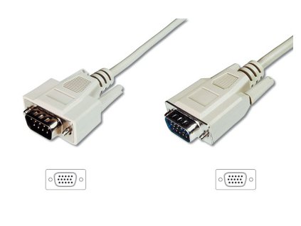 Digitus Monitor kabel, VGA, stíněný, béžový AWG28, měď, 1,8m AK-310100-018-E
