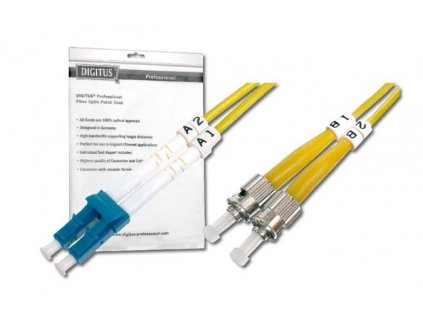 Digitus Fiber Optic Patch Cord, LC to ST OS2, Singlemode 09/125 µ, Duplex, Length 5m DK-2931-05