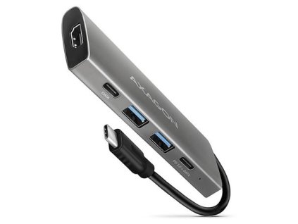 AXAGON HMC-5G2, USB 3.2 Gen 2 10 Gb/s hub, porty 2x USB-A, 2x USB-C, HDMI, PD 60W, kabel USB-C 13cm Axagon