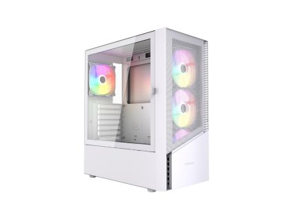 GEMBIRD Fornax 4300W/Midi Tower/Transpar./Biela CCC-FC-4300W Gembird