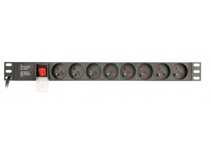 Gembird PDU 8 zásuvek, 1U, 16 A, 3m EG-PDU-014-F