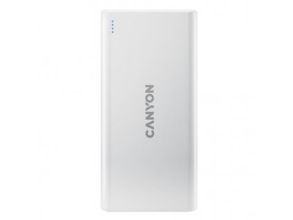 Canyon PB-106 Powerbank, Li-Pol, 10.000 mAh, Vstup: 1x Micro-USB, 1x USB-C, Výstup: 2x USB-A, biela CNE-CPB1006W