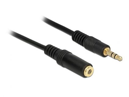 Delock Stereo Jack Extension Cable 3.5 mm 3 pin male > female 1 m black 83764 DeLock