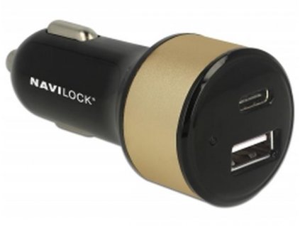 Navilock Autonabíječka 1 x USB Type-C™ + 1 x USB Typ-A 63069 OEM