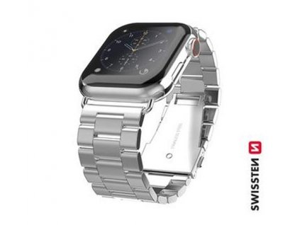 SWISSTEN REMÍNEK PRO APPLE WATCH KOVOVÝ 42-44 mm STRÍBRNÝ 46000312 Swissten