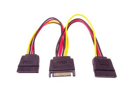 PremiumCord Napájecí kabel k HDD Serial ATA - rozdvojka M/2xF 16cm kfsa-11