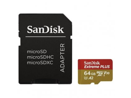 SanDisk Extreme PLUS microSDXC 64GB 200MB/s + ada. SDSQXBU-064G-GN6MA