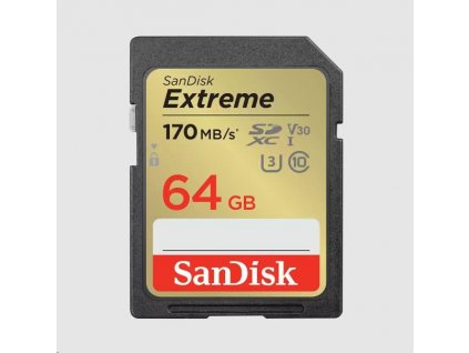 SanDisk Extreme SDXC 64GB 170MB/s V30 UHS-I U3 SDSDXV2-064G-GNCIN