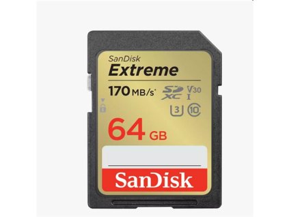 SanDisk Extreme SDXC 64GB 170MB/s V30 UHS-I U3 SDSDXV2-064G-GNCIN