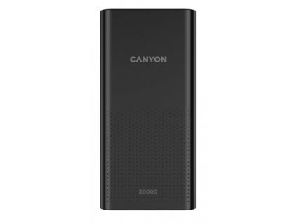 Canyon PB-2001 Powerbank, Li-Pol, 20.000 mAh, Vstup: 1x Micro-USB, 1x USB-C, Výstup: 2x USB-A, čierna CNE-CPB2001B