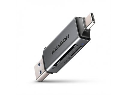 AXAGON CRE-DAC, USB-C + USB-A, 5 Gb/s - MINI čítačka kariet, 2 sloty & lun SD/microSD, podpora UHS-I Axagon