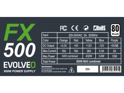 EVOLVEO FX 500/500W/ATX/80PLUS Normal czefx500 Evolveo