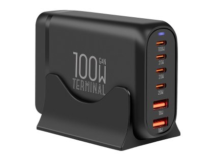 OBAL:ME Terminal GaN Stolová nabíjačka 4C2A 100W Black 8596311286827