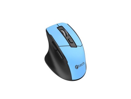 Myš C-TECH Ergo WLM-05, bezdrátová, 1600DPI, 6 tlačítek, USB nano receiver, modrá WLM-05BL C-Tech