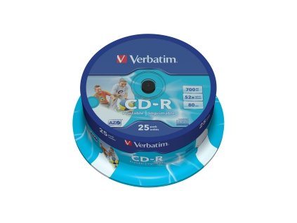 VERBATIM CD-R(25-Pack)Spindle/Printable/52x/700MB 43439 Verbatim
