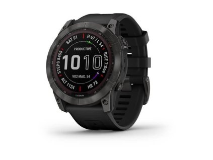 Garmin fenix 7X Sapphire Solar, Carbon Gray DLC Titanium, Black Band 010-02541-11