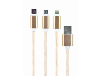 GEMBIRD USB 3-in-1 charging cable, gold, 1 m CC-USB2-AM31-1M-G Gembird