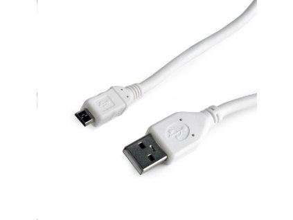 GEMBIRD Kábel CABLEXPERT USB A samec/Micro B samec 2.0, 0,5 m, biela, vysoká kvalita CCP-mUSB2-AMBM-W-0.5M Gembird