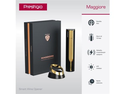 Prestigio Maggiore, automatický otvárač vína, Premium dizajn PWO104GD