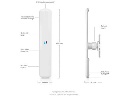 Ubiquiti LiteAP 5AC-16-120, LAP-120, 120°