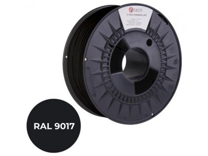 C-TECH tisková struna PREMIUM LINE ( filament ) , PA6, dopravní černá, RAL9017, 1,75mm, 1kg 3DF-P-PA61.75-9017 C-Tech