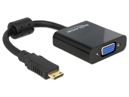 Delock Adaptér HDMI-mini C samec > VGA samice černá 65514 DeLock
