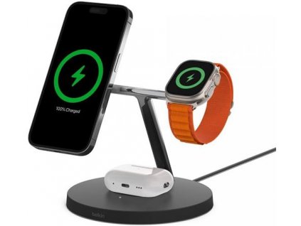 Belkin Boost Charge Pro 3-in-1 Wireless Charger with Magsafe 15W - Black WIZ017vfBK